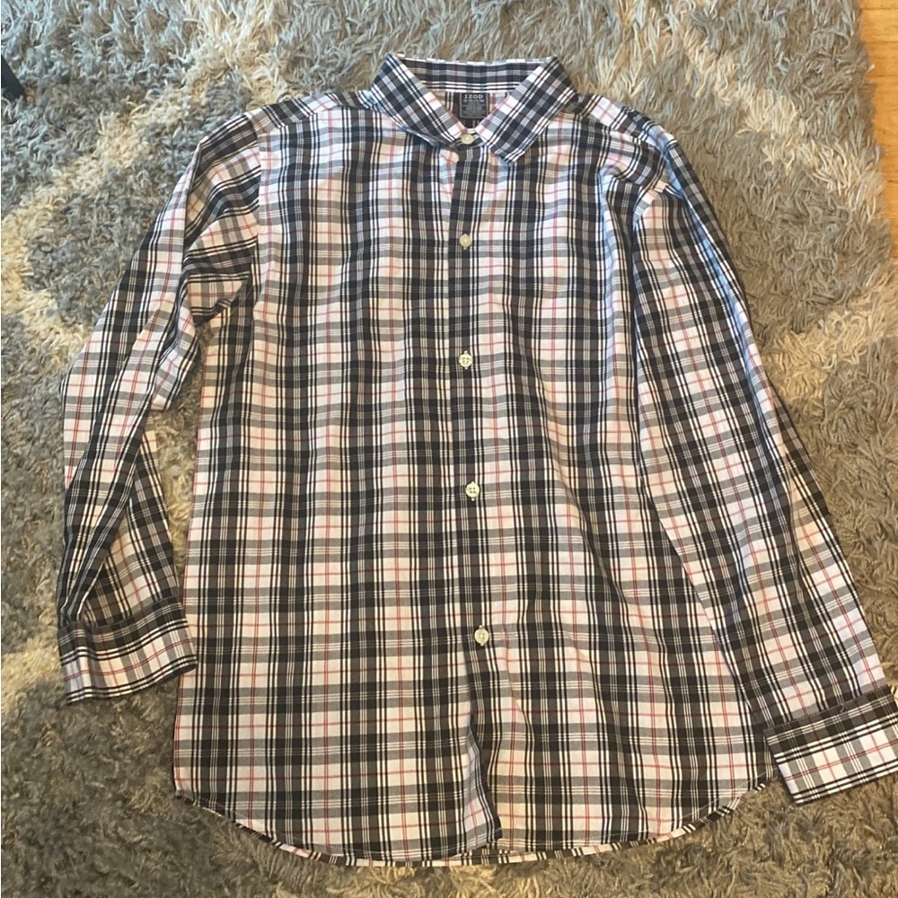 Izod Black and White Plaid Shirt